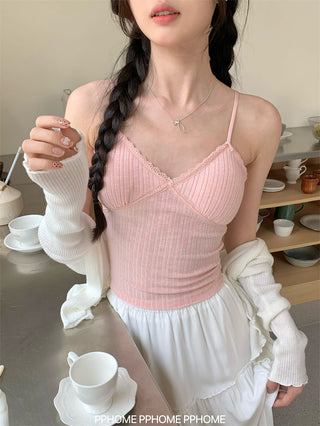 lace strap V-camisole