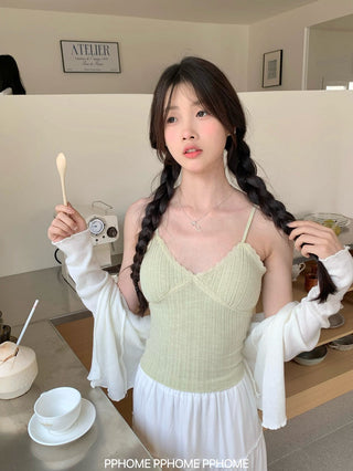 lace strap V-camisole