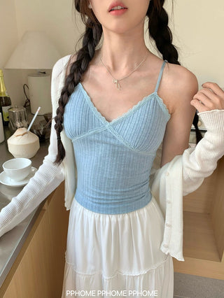 lace strap V-camisole