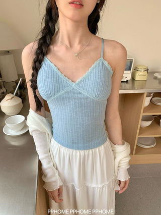 lace strap V-camisole