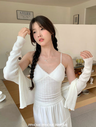 lace strap V-camisole