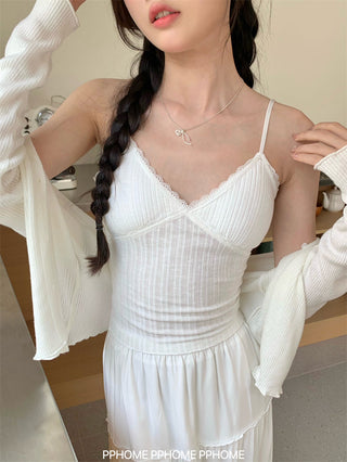 lace strap V-camisole