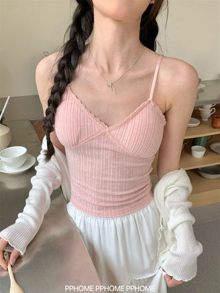 lace strap V-camisole