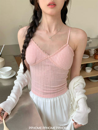 lace strap V-camisole