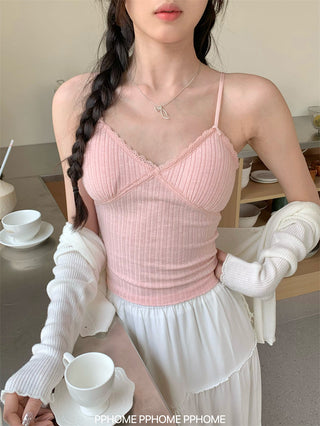 lace strap V-camisole