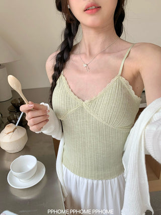 lace strap V-camisole