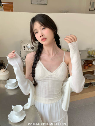 lace strap V-camisole