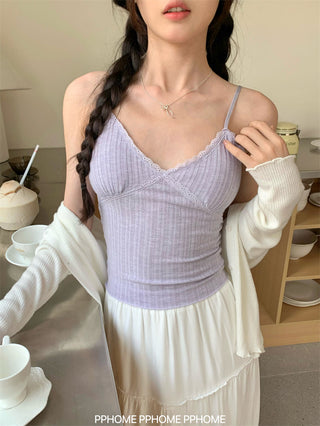 lace strap V-camisole