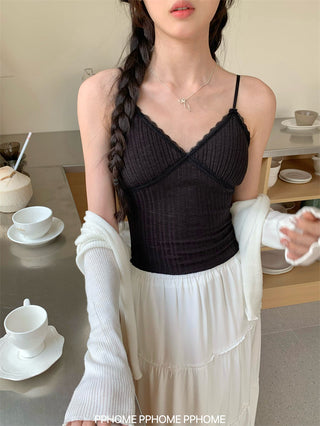 lace strap V-camisole