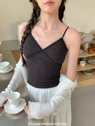 lace strap V-camisole