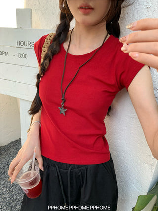 retro flounced sleeve top