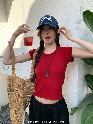 retro flounced sleeve top