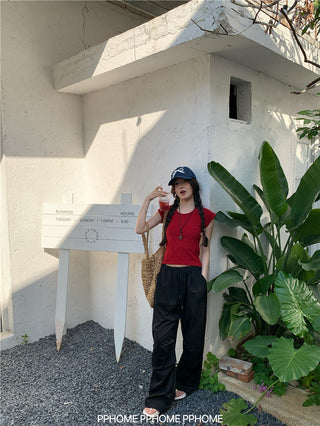 retro flounced sleeve top