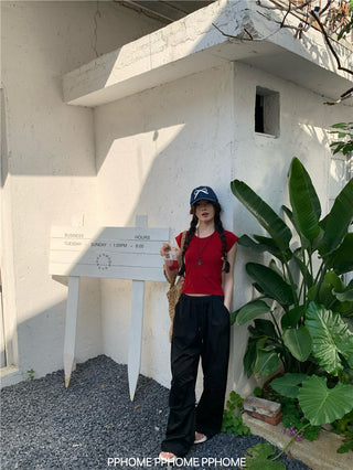 retro flounced sleeve top