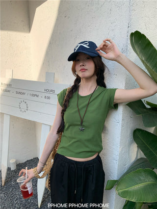 retro flounced sleeve top