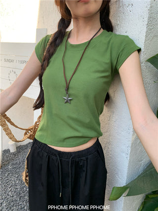 retro flounced sleeve top