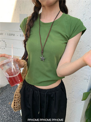 retro flounced sleeve top