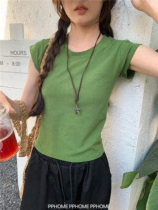 retro flounced sleeve top