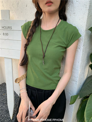 retro flounced sleeve top