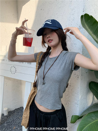 retro flounced sleeve top