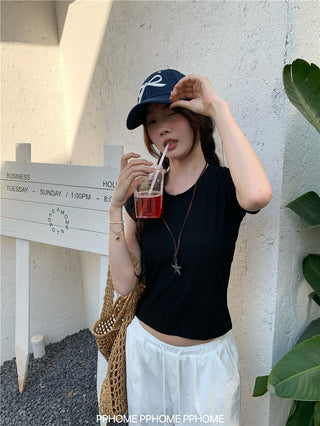 retro flounced sleeve top