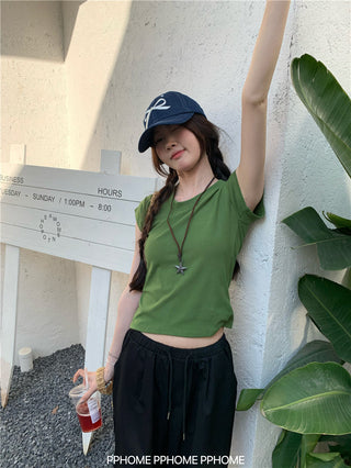 retro flounced sleeve top