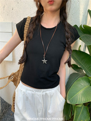 retro flounced sleeve top