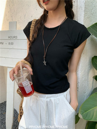 retro flounced sleeve top