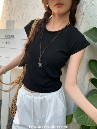 retro flounced sleeve top