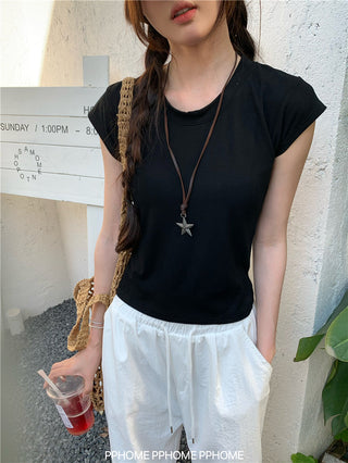 retro flounced sleeve top