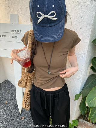 retro flounced sleeve top