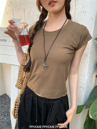 retro flounced sleeve top