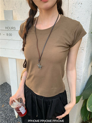 retro flounced sleeve top