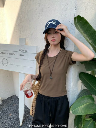 retro flounced sleeve top