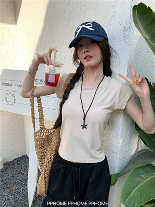 retro flounced sleeve top