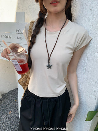 retro flounced sleeve top