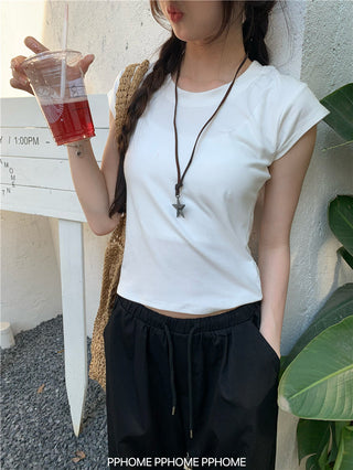 retro flounced sleeve top