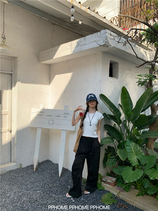 retro flounced sleeve top