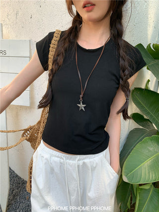 retro flounced sleeve top