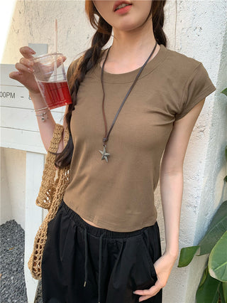 retro flounced sleeve top