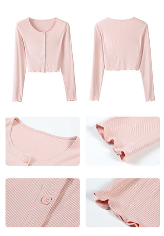 navel ruffle sun shirt