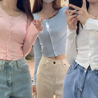 navel ruffle sun shirt