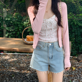 navel ruffle sun shirt