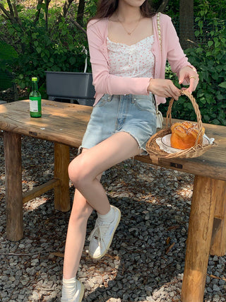 navel ruffle sun shirt
