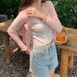 navel ruffle sun shirt