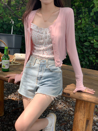 navel ruffle sun shirt