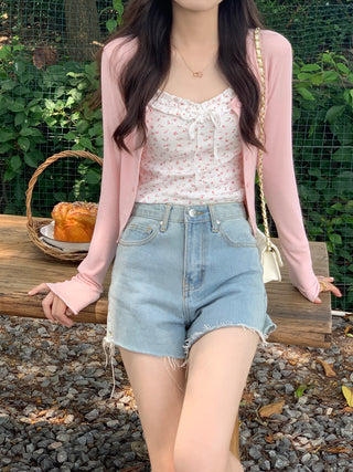 navel ruffle sun shirt