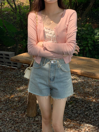 navel ruffle sun shirt