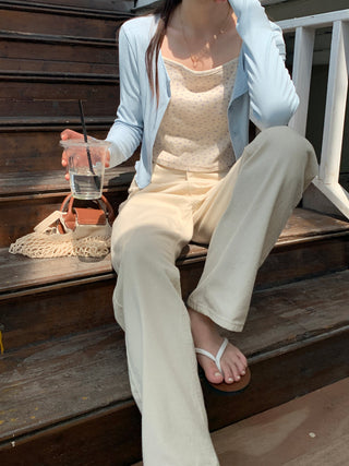 navel ruffle sun shirt