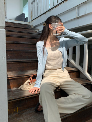 navel ruffle sun shirt